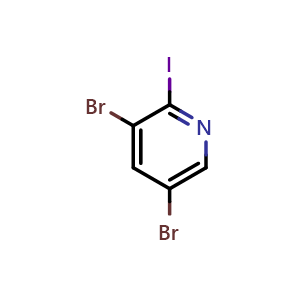 Chemical structure of 3,5-Dibromo-2-iodopyridine , CAS 436799-34-7, AChemBlock N25436