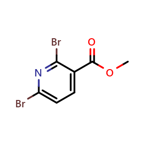 Chemical structure of Methy 2,6-dibromopyridine-3-carboxylate , CAS 1009735-22-1, AChemBlock N25439