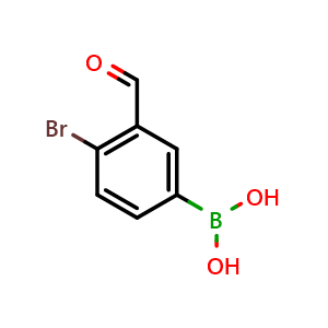 Chemical structure of 4-Bromo-3-formylphenylboronic acid , CAS 1451393-33-1, AChemBlock N25459