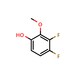 Chemical structure of 3,4-Difluoro-2-methoxyphenol , CAS 158626-90-5, AChemBlock N25462