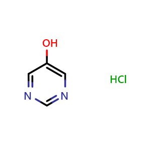 Chemical structure of Pyrimidin-5-ol hydrochloride , CAS 1071686-11-7, AChemBlock N25469