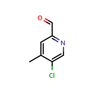 Chemical structure of 5-Chloro-4-methyl-pyridine-2-carbaldehyde , CAS 886364-96-1, AChemBlock N25470
