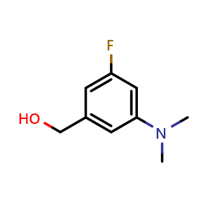 Chemical structure of [3-(Dimethylamino)-5-fluorophenyl]methanol , CAS 1701527-56-1, AChemBlock N25472
