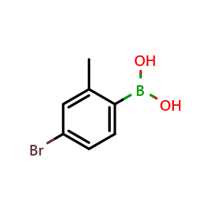 Chemical structure of 4-Bromo-2-methylphenylboronic acid , CAS 221006-71-9, AChemBlock N25479