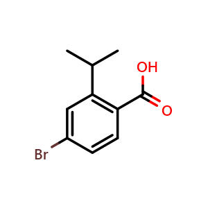 Chemical structure of 4-Bromo-2-isopropylbenzoic acid , CAS 741698-83-9, AChemBlock N25491