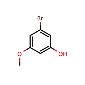 Chemical structure of 3-Bromo-5-methoxyphenol , CAS 855400-66-7, AChemBlock N25535