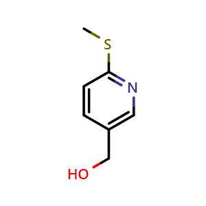 Chemical structure of (6-Methylsulfanylpyridin-3-yl)methanol , CAS 101990-65-2, AChemBlock N25545