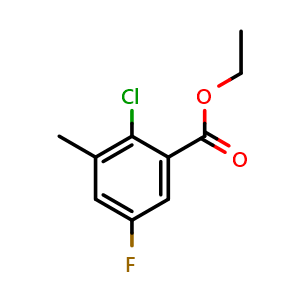 Chemical structure of Ethyl 2-chloro-5-fluoro-3-methylbenzoate , CAS 1807207-97-1, AChemBlock N25550