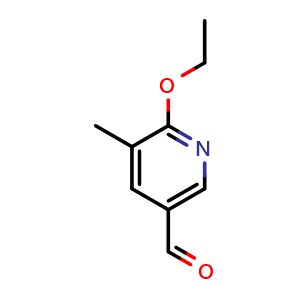 Chemical structure of 2-Ethoxy-3-methylpyridine-5-carboxaldehyde , CAS 1224604-16-3, AChemBlock N25554