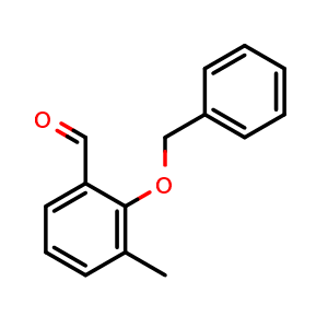 Chemical structure of 2-(Benzyloxy)-3-methylbenzaldehyde , CAS 52803-61-9, AChemBlock N25585