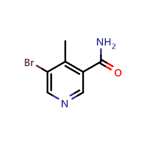 Chemical structure of 5-Bromo-4-methyl-3-pyridinecarboxamide , CAS 677702-08-8, AChemBlock N25587