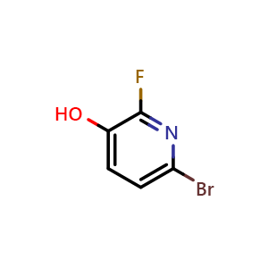 Chemical structure of 6-Bromo-2-fluoro-3-hydroxypyridine , CAS 850142-72-2, AChemBlock N25599