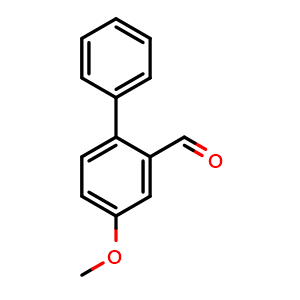 Chemical structure of 5-Methoxy-2-phenylbenzonitrile , CAS 934691-48-2, AChemBlock N25618