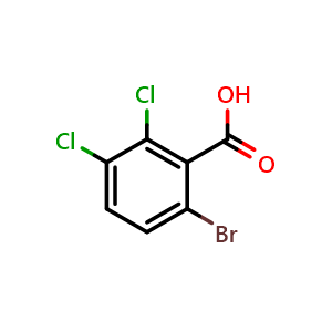 Chemical structure of 2,3-Dichloro-6-bromobenzoic acid , CAS 887584-64-7, AChemBlock N25638