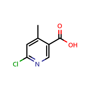 Chemical structure of 2-Chloro-4-methylpyridine-5-carboxylic acid , CAS 503555-50-8, AChemBlock N25656