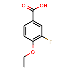 Chemical structure of 4-Ethoxy-3-fluorobenzoic acid , CAS 5710-64-5, AChemBlock N25669