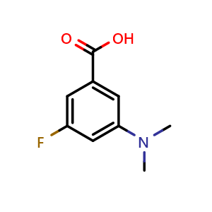 Chemical structure of 3-(Dimethylamino)-5-fluorobenzoic acid , CAS 1350539-93-3, AChemBlock N25682