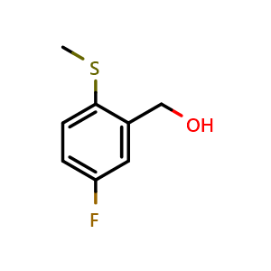 Chemical structure of (5-Fluoro-2-methylsulfanylphenyl)methanol , CAS 304649-75-0, AChemBlock N25683