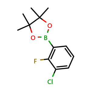 Chemical structure of 2-(3-chloro-2-fluorophenyl)-4,4,5,5-tetramethyl-1,3,2-dioxaborolane , CAS 1192025-01-6, AChemBlock N25694