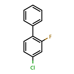 Chemical structure of 2-Fluoro-4-chloro biphenyl , CAS 39224-18-5, AChemBlock N25703
