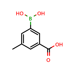 Chemical structure of 3-Carboxy-5-methylphenylboronic acid , CAS 1150114-66-1, AChemBlock N25707