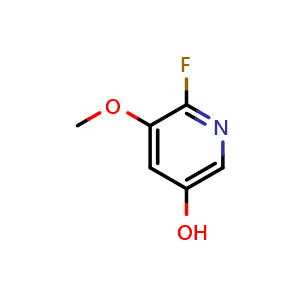 Chemical structure of 2-Fluoro-5-hydroxy-3-methoxypyridine , CAS 1227511-69-4, AChemBlock N25711