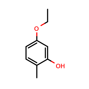 Chemical structure of 5-Ethoxy-2-methylphenol , CAS 90534-24-0, AChemBlock N25713
