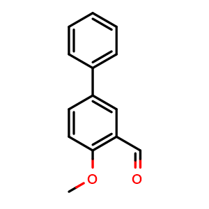 Chemical structure of 4-Methoxy-biphenyl-3-carbaldehyde , CAS 89536-71-0, AChemBlock N25719