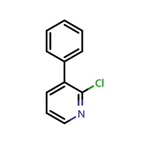 Chemical structure of 2-Chloro-3-phenylpyridine , CAS 31557-57-0, AChemBlock N25732