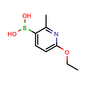Chemical structure of 6-Ethoxy-2-methylpyridine-3-boronic acid , CAS 1451391-75-5, AChemBlock N25735