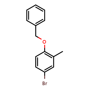 Chemical structure of 1-Benzyloxy-4-bromo-2-methylbenzene , CAS 338454-32-3, AChemBlock N25737