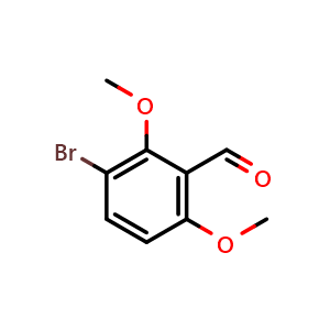 Chemical structure of 3-Bromo-2,6-dimethoxybenzaldehyde , CAS 29866-51-1, AChemBlock N25738