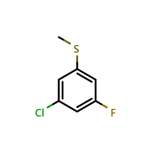 Chemical structure of 1-Chloro-3-fluoro-5-(methylsulfanyl)benzene , CAS 1314939-89-3, AChemBlock N25740