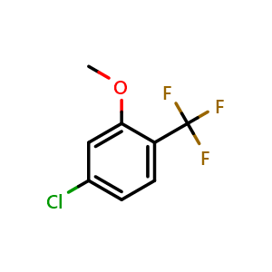 Chemical structure of 4-Chloro-2-methoxy-1-(trifluoromethyl)benzene , CAS 1214362-99-8, AChemBlock N25742