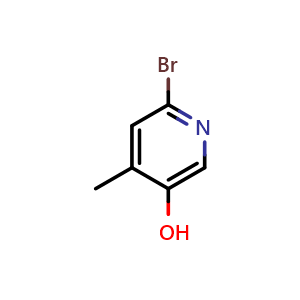 Chemical structure of 6-Bromo-4-methylpyridin-3-ol , CAS 1256824-49-3, AChemBlock N25753