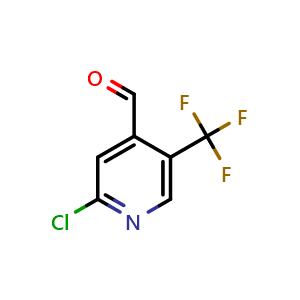 Chemical structure of 2-Chloro-5-(trifluoromethyl)-pyridine-4-carboxaldehyde , CAS 505084-57-1, AChemBlock N25759