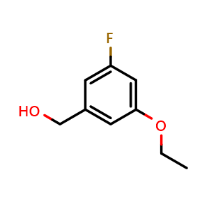 Chemical structure of 3-Ethoxy-5-fluorobenzyl alcohol , CAS 1443324-36-4, AChemBlock N25765