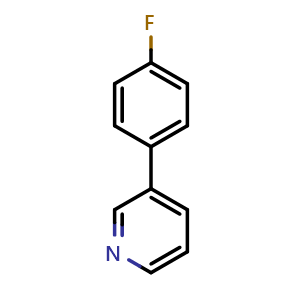 Chemical structure of 3-(4-Fluorophenyl)-pyridine , CAS 85589-65-7, AChemBlock N25770