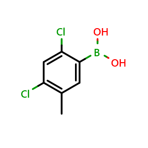 Chemical structure of 2,4-Dichloro-5-methylphenylboronic acid , CAS 1421934-04-4, AChemBlock N25783