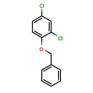 Chemical structure of 2,4-Dichloro-1-(phenylmethoxy)benzene , CAS 19578-69-9, AChemBlock N25784