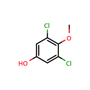Chemical structure of 3,5-Dichloro-4-methoxyphenol , CAS 56680-68-3, AChemBlock N25791