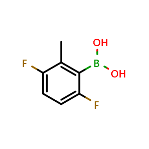 Chemical structure of 2,5-Difluoro-6-methylphenylboronic acid , CAS 1884277-68-2, AChemBlock N25797