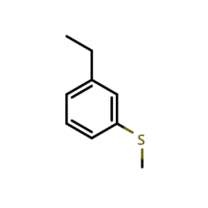 Chemical structure of 1-Ethyl-3-(methylthio)benzene , CAS 66794-12-5, AChemBlock N25802