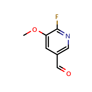 Chemical structure of 2-Fluoro-3-methoxypyridine-5-carbaldehyde , CAS 1256787-60-6, AChemBlock N25807