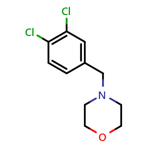 Chemical structure of 4-[(3,4-Dichlorophenyl)methyl]morpholine , CAS 212392-57-9, AChemBlock N25817