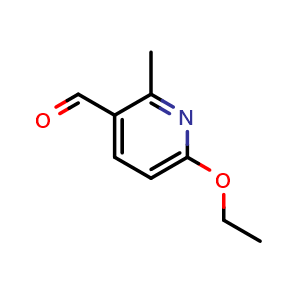 Chemical structure of 6-Ethoxy-2-methylpyridine-3-carboxaldehyde , CAS 1266253-72-8, AChemBlock N25835