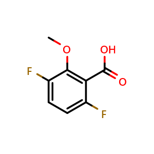 Chemical structure of 3,6-Difluoro-2-methoxybenzoic acid , CAS 887267-03-0, AChemBlock N25851