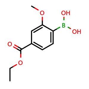 Chemical structure of 4-Ethoxycarbonyl-2-methoxyphenylboronic acid , CAS 603122-86-7, AChemBlock N25860