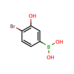 Chemical structure of 4-Bromo-3-hydroxyphenylboronic acid , CAS 1701448-16-9, AChemBlock N25862