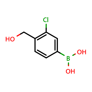 Chemical structure of 3-Chloro-4-(hydroxymethyl)phenylboronic acid , CAS 1190875-60-5, AChemBlock N25885